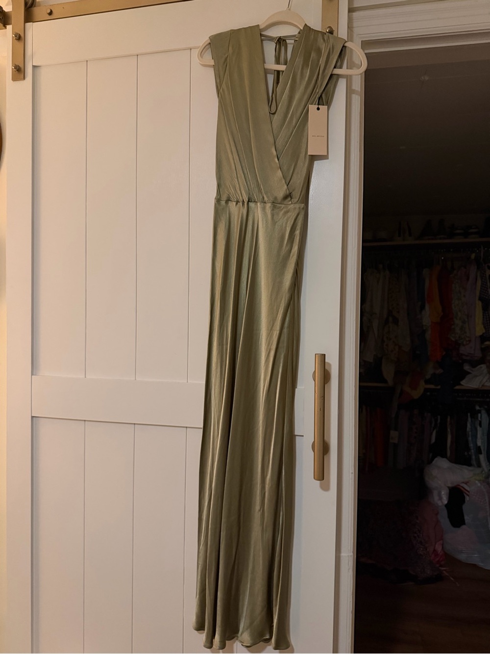 Bec + Bridge Green Satin Maxi Dress